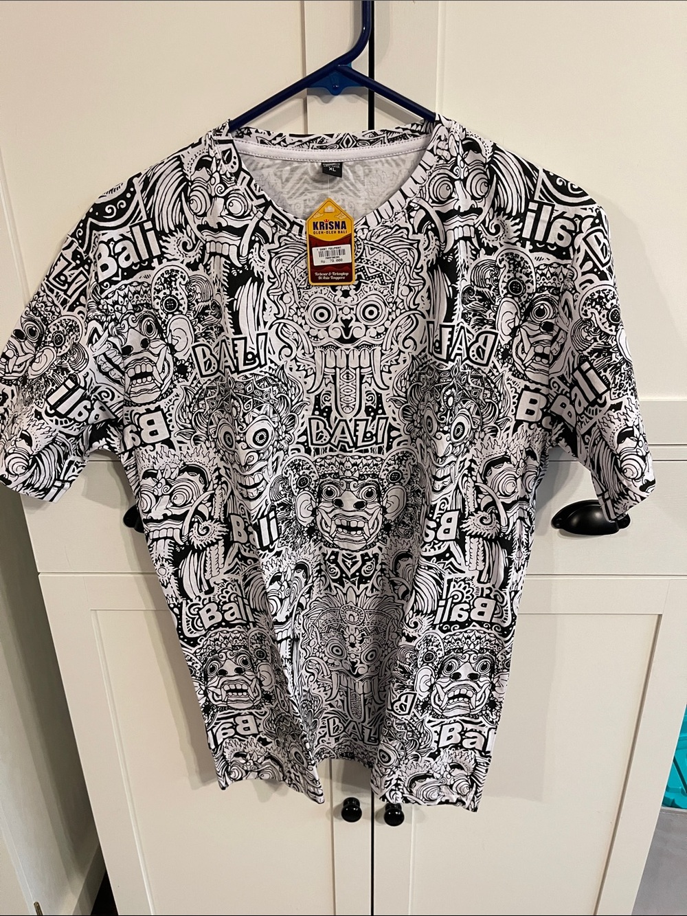 KRISNA Black & White All-Over Print Short Sleeve Tee
